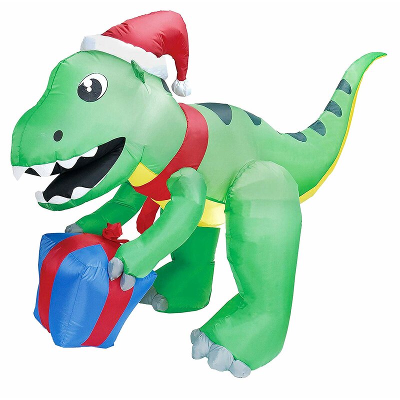 The Holiday Aisle® Christmas Dinosaur Inflatable And Reviews Wayfair